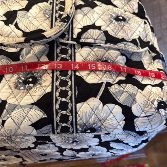 Vera Bradley Black and White Travel Bag with Floral Pattern